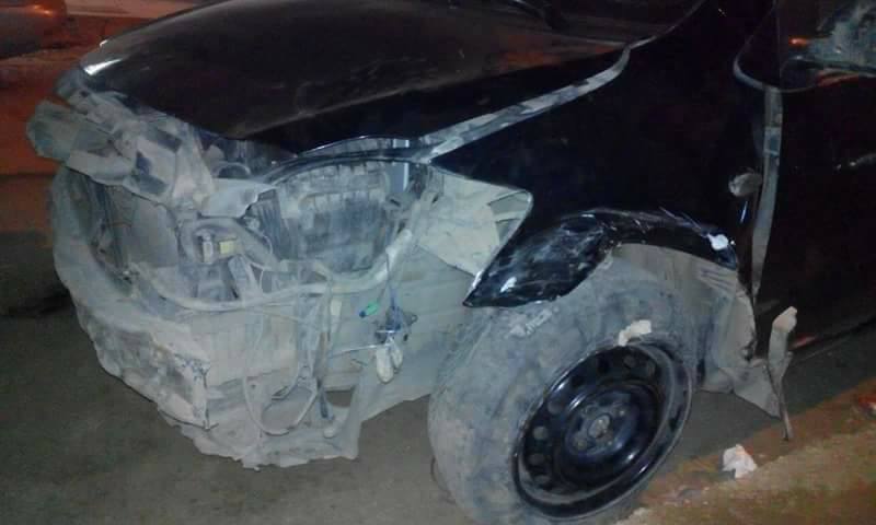 تلفيات سيارة شاهيناز بعد الحادث