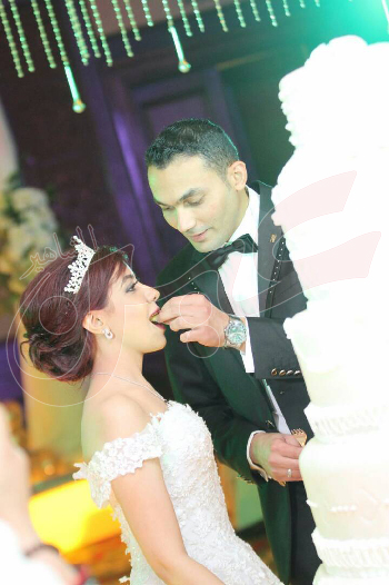 تورتة العروسين محمد ونورهان