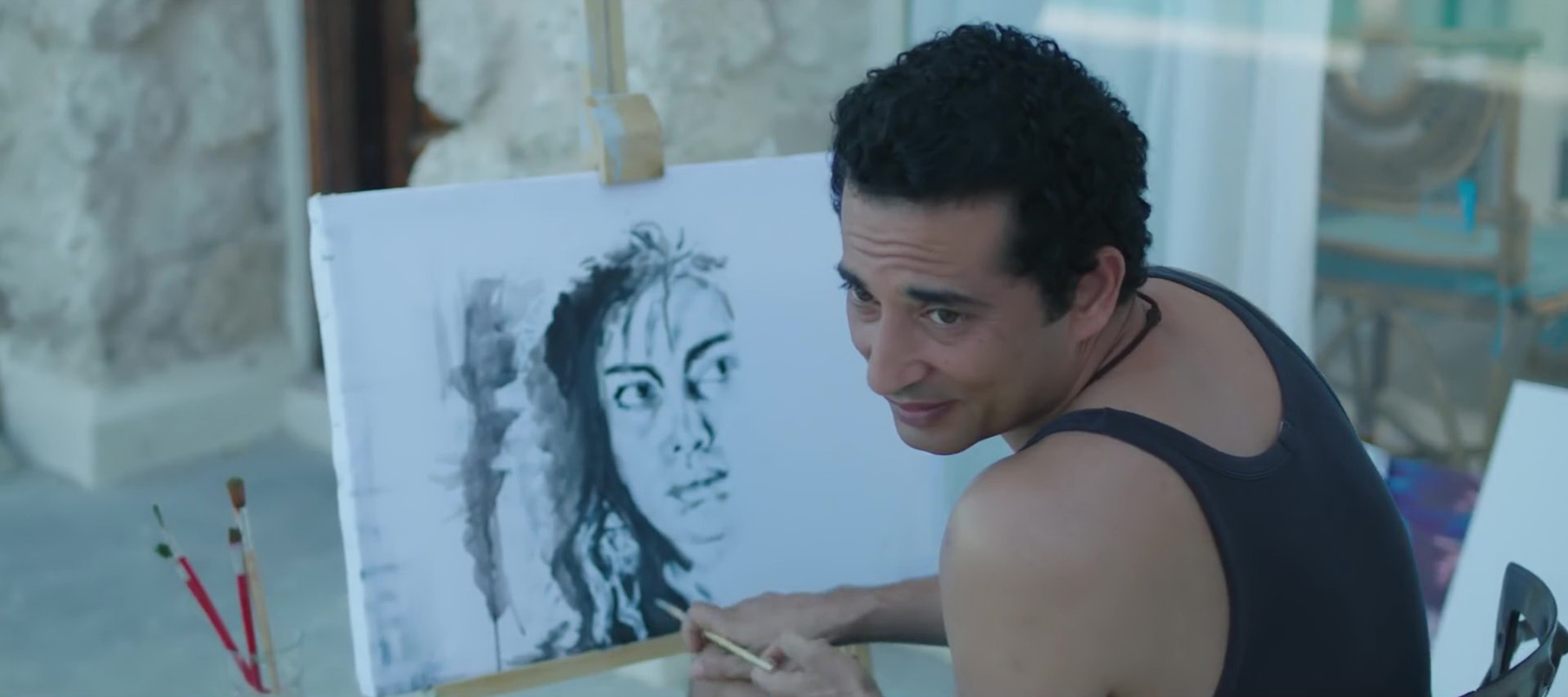 عمرو سعد يرسم حبيبته فى مسلسل "وضع امني"