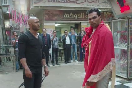 احمد عبد الله محمود ومحمد رمضان فى مشهد مسلسل الاسطورة