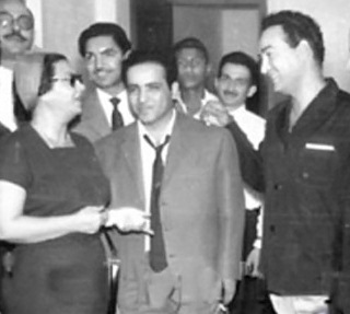 أم كلثوم مع بليغ حمدي ومحمد فوزي