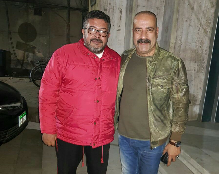 محمد سعد مع مدير العلاقات العامة فى شركة الريماس