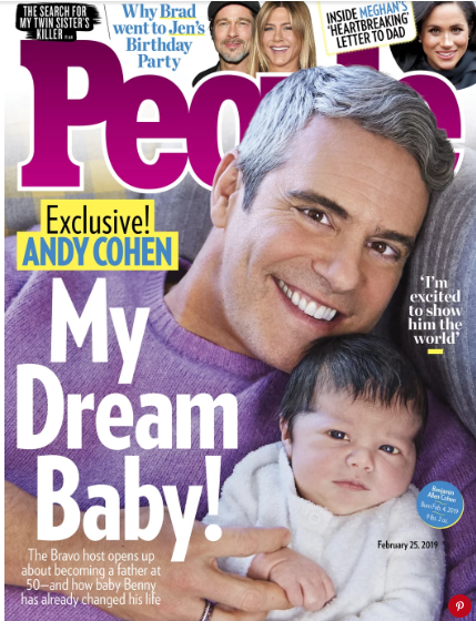 أندى كوهين وابنه على غلاف مجلة People