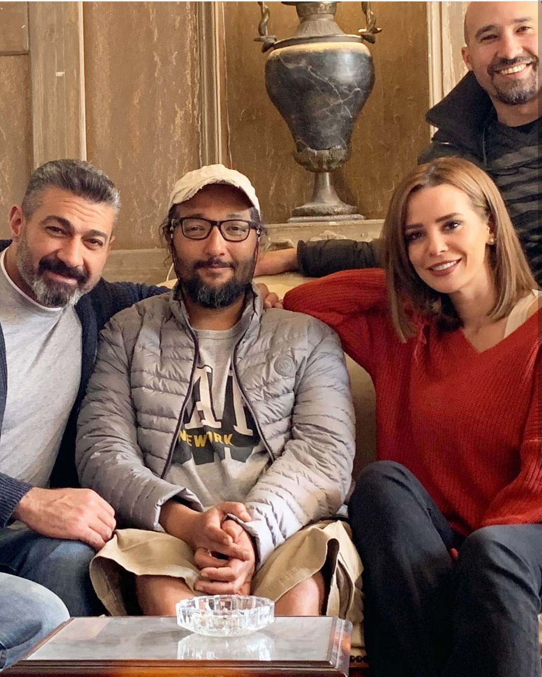 ايمان العاصى وياسر جلال والمخرج حسين المنباوى