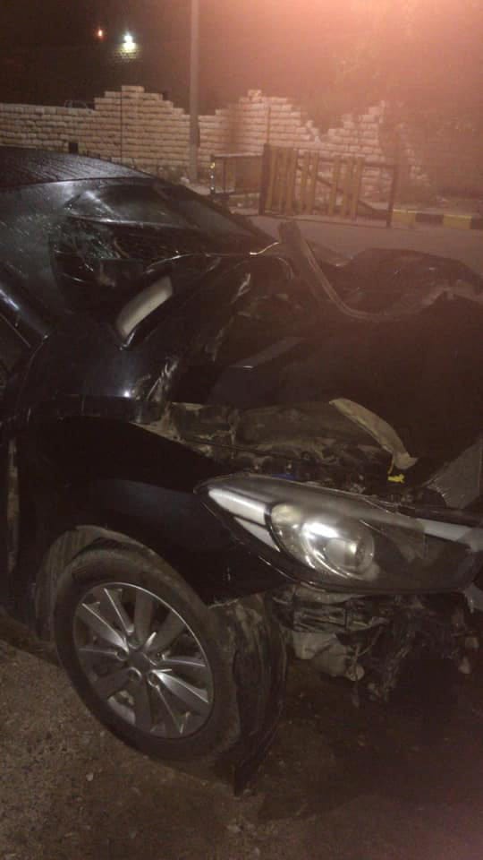 سيارة أبنة الفنانة أمل رزق بعد الحادث (2)