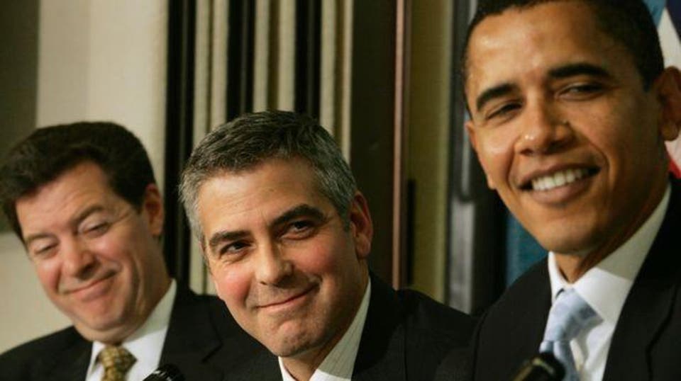 جورج كلوني مع اوباما