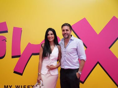 هشام ماجد وزوجته في العرض الخاص لفيلم X مراتي
