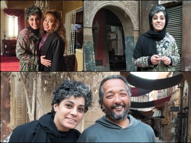 ايمان الحلو مع هند صبري والمخرج حسين المنباوي