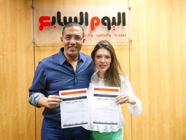 الإعلامى خالد صلاح وزوجته الإعلامية شيريهان أبو الحسن