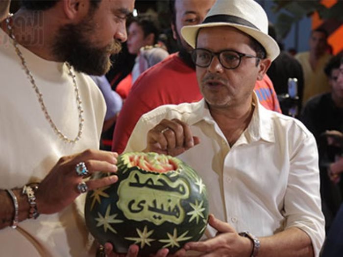 محمد هنيدي يحتفل بفيلم مرعي البريمو