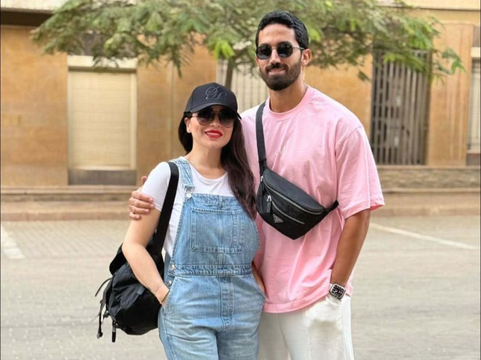 مي عز الدين وزوجها أحمد تيمور 