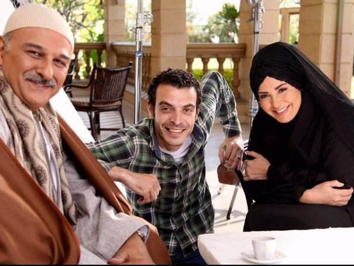 صابرين مع جمال سليمان والمخرج احمد خالد امين