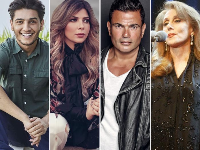 فيروز و عمرو دياب و أصالة و محمد عساف 