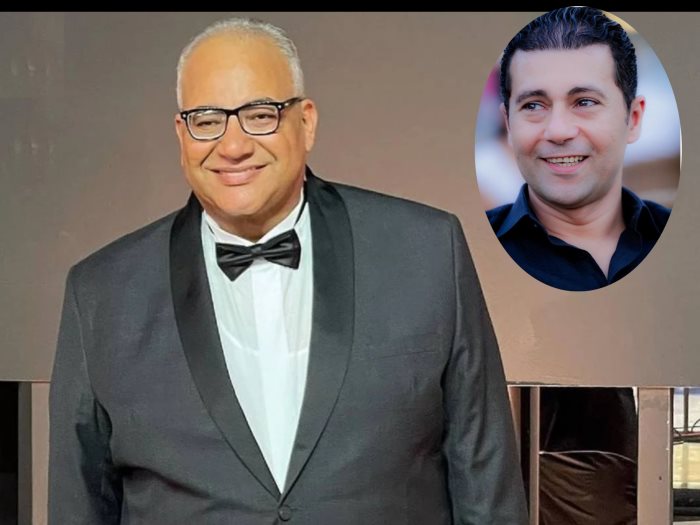 الفنان بيومي فؤاد والمخرج والكاتب جمال عبد الناصر 