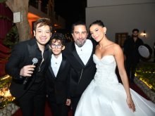 هادي الباجوري وعروسته هايدي خالد وابنه